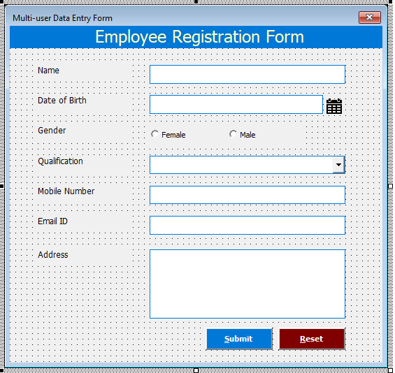 excel entry form for mac